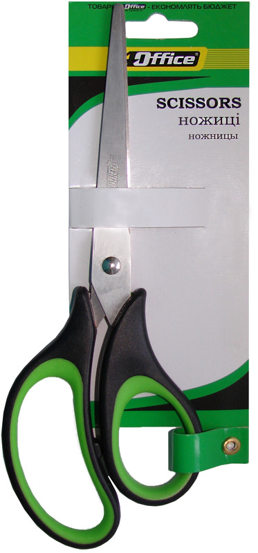 Канцелярські ножиці 4OFFICE (4-368), 210 мм, пласт. ручки з гумовими вставками